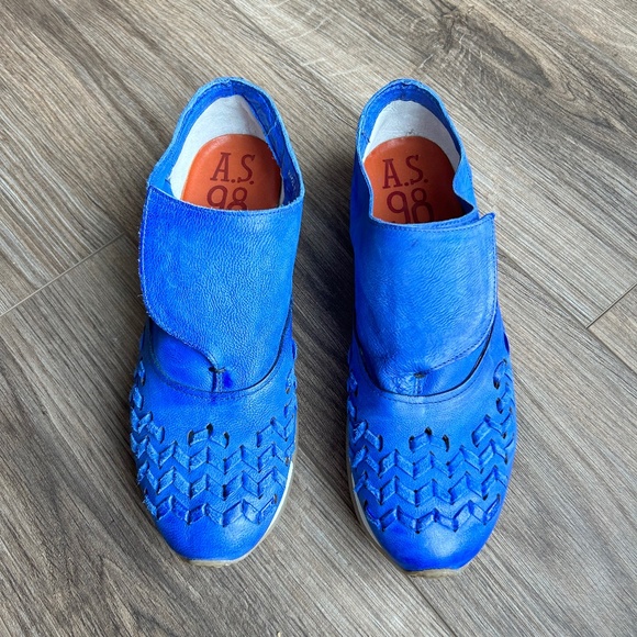 A.S.98 Shoes - A.S.98 Cobalt Blue Leather Trainers | 40